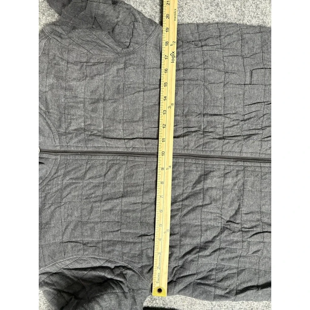 Banana Republic Jacket Mens L Gray Quilted Full Zip Cotton Blend Jersey Casual